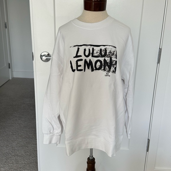 lululemon athletica Tops - Lululemon X Ed Curtis Sweatshirt White Perfectly Oversized Crewneck Collab Large